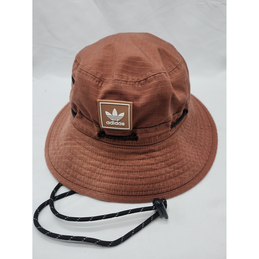 Adidas Men's Brown Boonie Hat One Size Wide Brim Chin Strap Outdoor